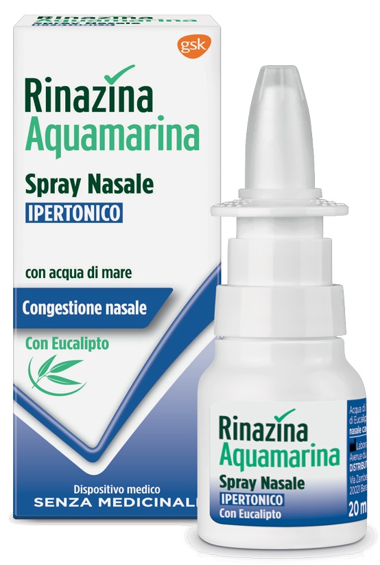 RINAZINA AQUAMARINA SPRAY NASALE IPERTONICO CON EUCALIPTO 20 ML - Farmacia Bartoli