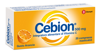 CEBION MASTICABILE ARANCIA VITAMINA C 500 MG 20 COMPRESSE - Farmacia Bartoli