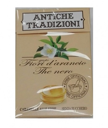 ANTICHE TRADIZIONI CARAMELLE SENZA ZUCCHERO FIORI D'ARANCIO  THE NERO - Farmacia Bartoli