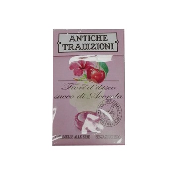 ANTICHE TRADIZIONI CARAMELLE SENZA ZUCCHERO FIORI D'IBISCO ESUCCO ACEROLA - Farmacia Bartoli
