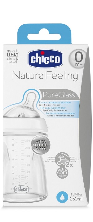 CHICCO BIBERON NATURALFEELING VETRO 0M+ 250 ML - Farmacia Bartoli