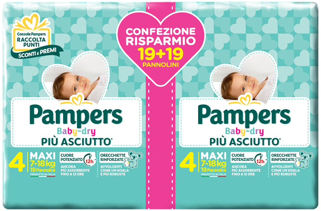 PAMPERS BABY-DRY DUO DWCT MAXI 38 PEZZI - Farmacia Bartoli