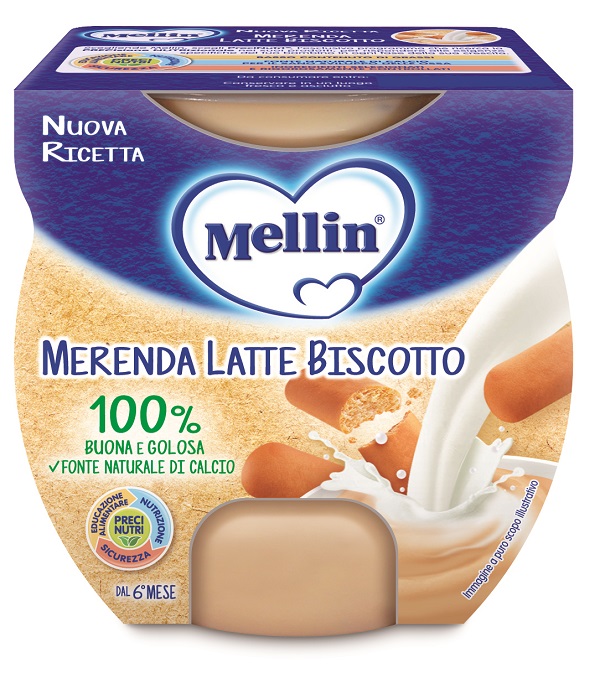 MELLIN MERENDA LATTE BISCOTTO 2 X 100 G - Farmacia Bartoli