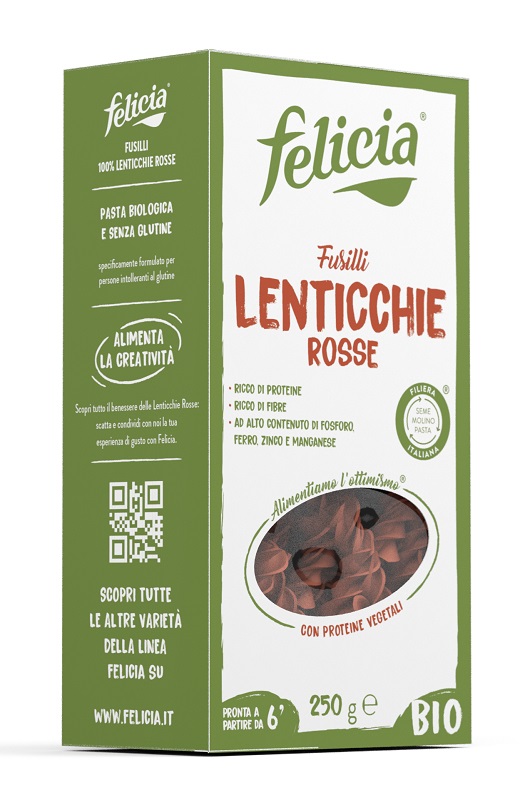 FELICIA BIO FUSILLI DI LENTICCHIE ROSSE 250 G - Farmacia Bartoli