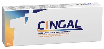 SIRINGA PRERIEMPITA INTRA ARTICOLARE CINGAL 4 ML 22MG/ML ACIDO RETICOLATO CON 4,5 MG/ML TRIAMCINOLONE ESACETONIDE - Farmacia Bartoli