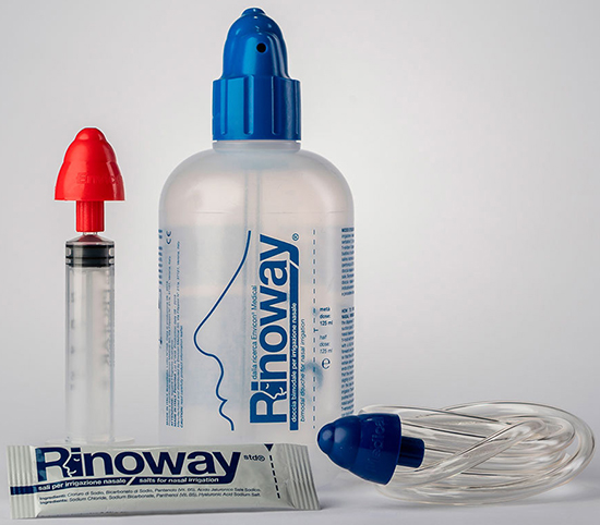 RINOWAY DOCCIA PER IRRIGAZIONE NASALE + 15 SALI ISOTONICI - Farmacia Bartoli