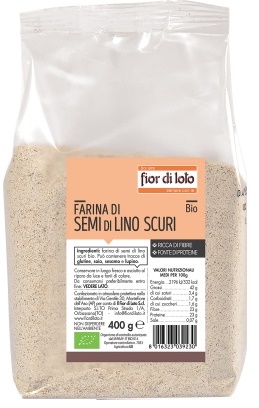 FARINA DI SEMI DI LINO SCURI BIO 400 G - Farmacia Bartoli