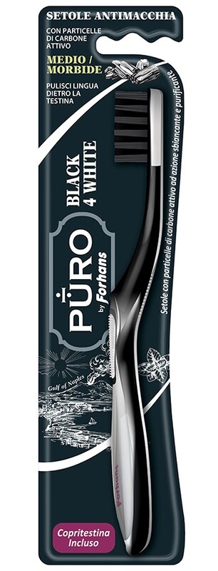 FORHANS SPAZZOLINO BLACK4WHITE SETOLE CARBONE - Farmacia Bartoli