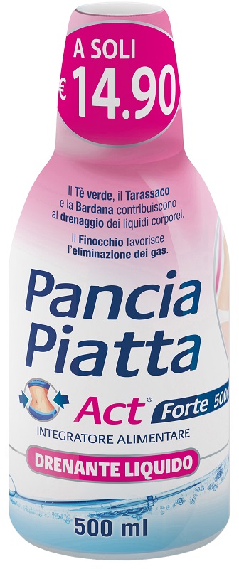 PANCIA PIATTA ACT FORTE DRENANTE LIQUIDO 500 ML - Farmacia Bartoli