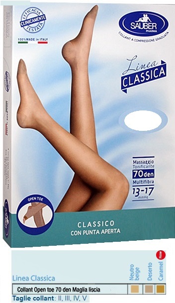 SAUBER COLLANT OPEN TOE MAGLIA LISCIA 70 DEN COLORE NEUTRO BEIGE TAGLIA 4 LINEA CLASSICA - Farmacia Bartoli
