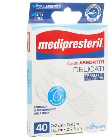 MEDIPRESTERIL CEROTTI DELICATI ASSORTITI 4 FORMATI 40 PEZZI - Farmacia Bartoli