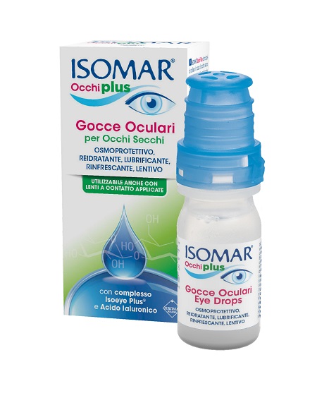 ISOMAR OCCHI PLUS GOCCE OCULARI PER OCCHI SECCHI ALL'ACIDO IALURONICO 0,25% 10 ML - Farmacia Bartoli