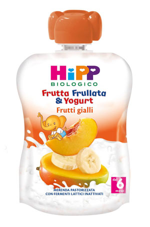 HIPP BIO FRUTTA FRULLATA YOGURT FRUTTI GIALLI 90 G - Farmacia Bartoli