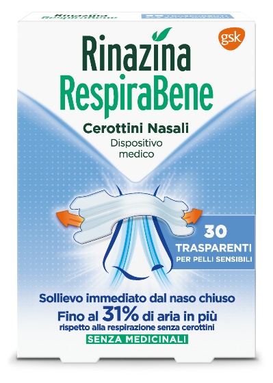 RINAZINA RESPIRABENE CEROTTI NASALI TRASPARENTI CARTON 30 PEZZI - Farmacia Bartoli