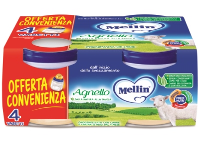 MELLIN OMOGENEIZZATO AGNELLO 4 PEZZI X 80 G - Farmacia Bartoli
