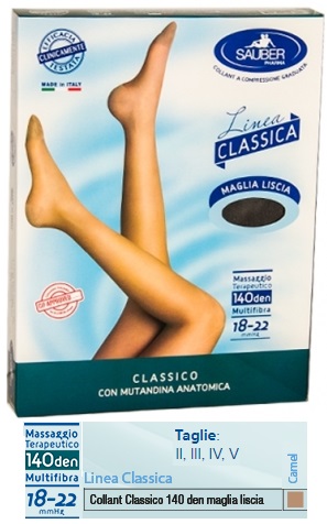 SAUBER CLASSICO COLLANT 140 DENARI MAGLIA LISCIA CAMEL 3 - Farmacia Bartoli