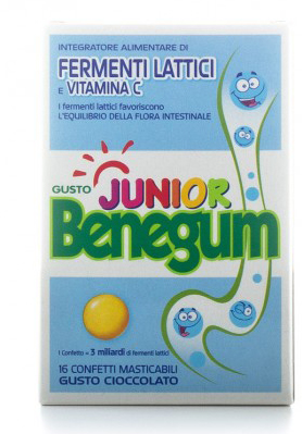 BENEGUM JUNIOR FERMENTI LATTICI E VITAMINA C 16 CONFETTI MASTICABILI - Farmacia Bartoli