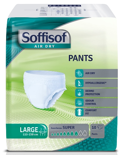 PANNOLONE SOFFISOF AIR DRY PANTS SUPER LARGE 10 PEZZI - Farmacia Bartoli