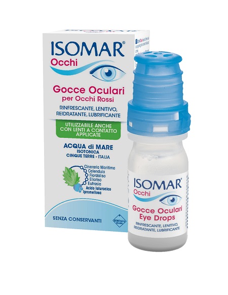 ISOMAR OCCHI GOCCE OCULARI ALL'ACIDO IALURONICO 0,20% 10 ML SENZA CONSERVANTI - Farmacia Bartoli