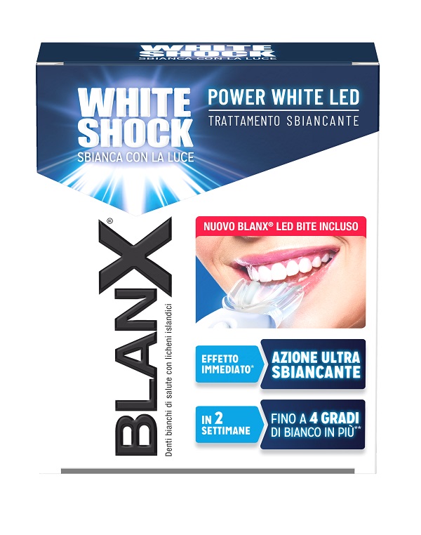 BLANX WHITE SHOCK TRATTAMENTO SBIANCANTE POWER WHITE 30 ML + LED BITE - Farmacia Bartoli