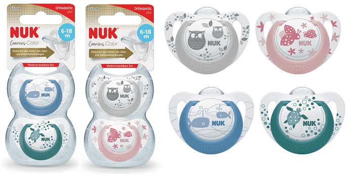 NUK SUCCHIETTO GENIUS COLOR SILICONE 6-18 MESI 2 PEZZI - Farmacia Bartoli