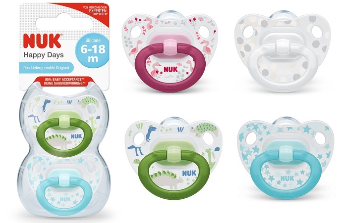 NUK SUCCHIETTO HAPPY DAYS SILICONE 6-18 MESI 2 PEZZI - Farmacia Bartoli
