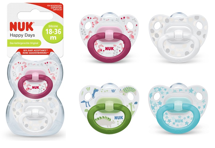 NUK SUCCHIETTO HAPPY DAYS SILICONE 18-36 MESI 2 PEZZI - Farmacia Bartoli
