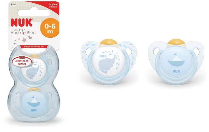 NUK SUCCHIETTO ROSE & BLUE LATTICE 0-6 MESI BLU 2 PEZZI - Farmacia Bartoli