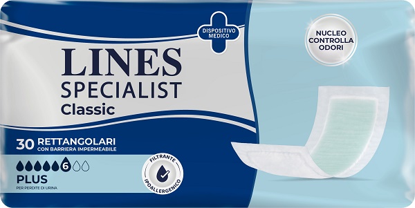 PANNOLONE LINES SPECIALIST CLASSIC RETTANGOLARE CON BARRIERA 30 PEZZI - Farmacia Bartoli