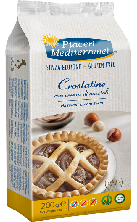 PIACERI MEDITERRANEI CROSTATINA CON CREMA DI NOCCIOLA 4 X 50 G - Farmacia Bartoli