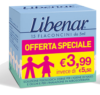 LIBENAR 15 FLACONCINI SOLUZIONE ISOTONICA 5 ML TAGLIO PREZZO - Farmacia Bartoli