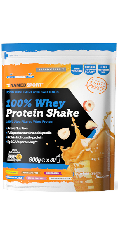100% WHEY PROTEIN SHAKE HAZELNUT CREAM 900 G - Farmacia Bartoli
