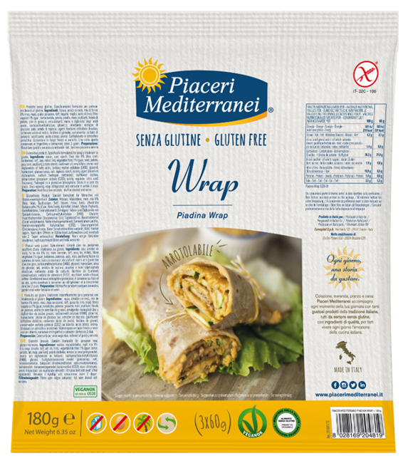 PIACERI MEDITERRANEI PIADINA WRAP 180 G - Farmacia Bartoli