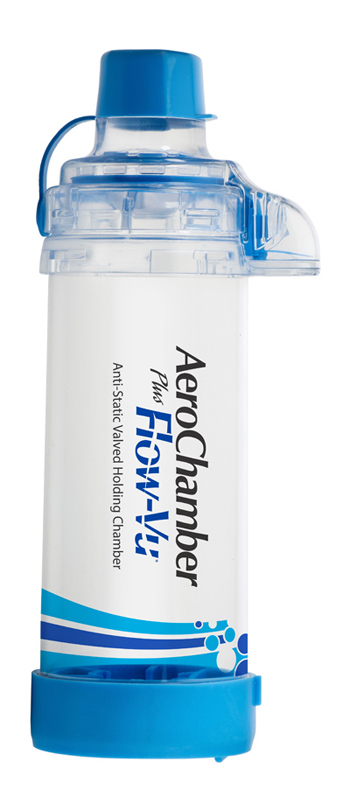 CAMERA DI TENUTA CON VALVOLA AEROCHAMBER PLUS FLOW PER ADULTI 5+ ANNI - Farmacia Bartoli