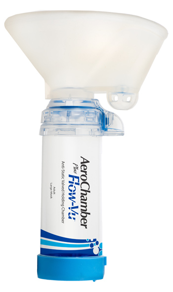 CAMERA DI TENUTA CON VALVOLA AEROCHAMBER PLUS FLOW VU ADULTI LARGE 5+ ANNI - Farmacia Bartoli