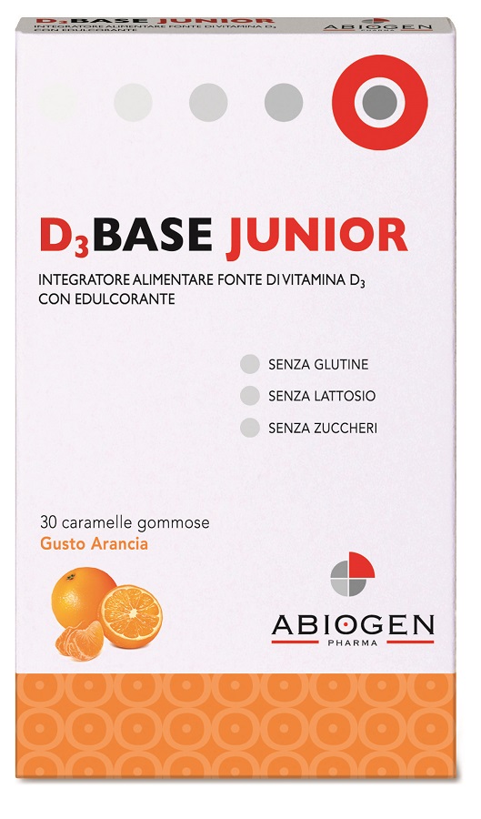 D3BASE JUNIOR 30 CARAMELLE GOMMOSE ARANCIA - Farmacia Bartoli
