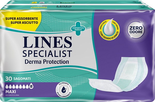 LINES SPECIALIST DERM PANNOLONE SAGOMATO MAXI 30 PEZZI - Farmacia Bartoli