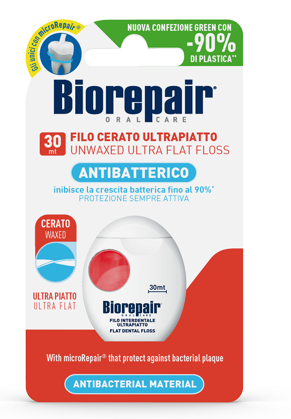 BIOREPAIR ORAL CARE ANTIBATTERICO FILO NON CERATO ULTRAPIATTO DENTI SENSIBILI 25+5 METRI - Farmacia Bartoli