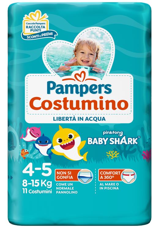 PAMPERS COSTUMINO BABY SHARK CP S 4-5 11 PEZZI - Farmacia Bartoli
