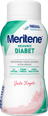 MERITENE RESOURCE DIABET FRAGOLA ALIMENTO IPERPROTEICO 28 VITAMINE E MINERALI 200 ML - Farmacia Bartoli
