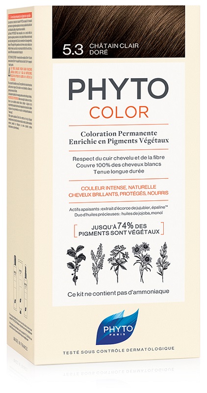 PHYTOCOLOR 5,3 CASTANO CHIARO DORATO LATTE + CREMA + MASCHERA + PAIO DI GUANTI - Farmacia Bartoli