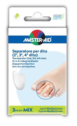 SEPARATORE DITA IN GEL MASTER-AID FOOTCARE MIX 1 SMALL + 2 MEDIUM C9 - Farmacia Bartoli