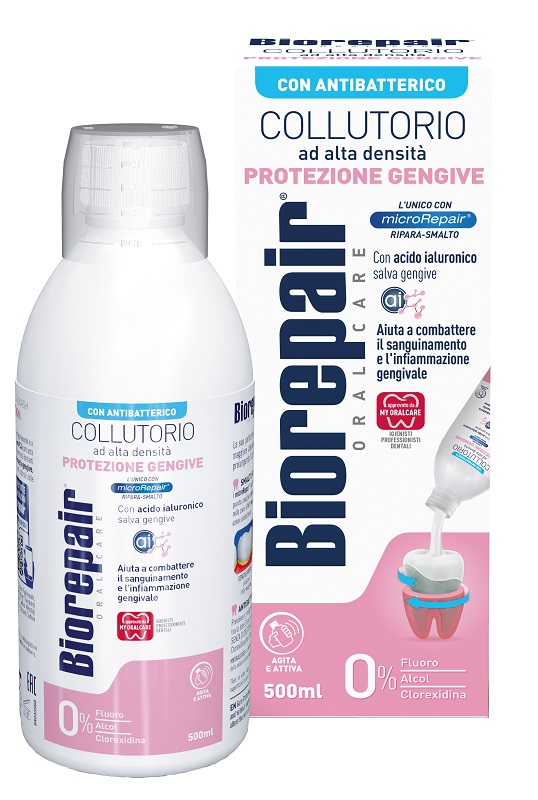 BIOREPAIR ORAL CARE COLLUTORIO ALTA INTENSITA' CON ANTIBATTERICO PROTEZIONE GENGIVE 500 ML - Farmacia Bartoli