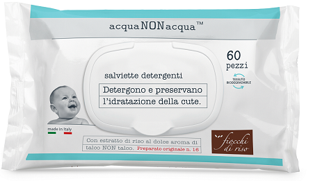 FIOCCHI DI RISO ACQUA NON ACQUA SALVIETTE DETERGENTI 60 PEZZI - Farmacia Bartoli