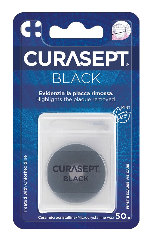 CURASEPT FLOSS CERATO NERO CLOREXIDINA - Farmacia Bartoli