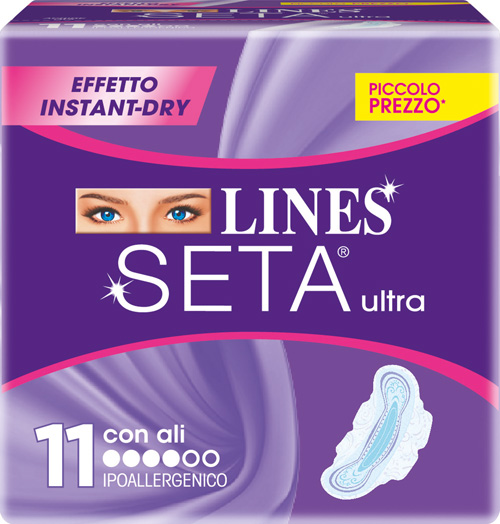 LINES SETA ULTRA ASSORBENTI CON ALI 11 PEZZI - Farmacia Bartoli