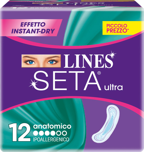 LINES SETA ULTRA ASSORBENTI ANATOMICI 12 PEZZI - Farmacia Bartoli