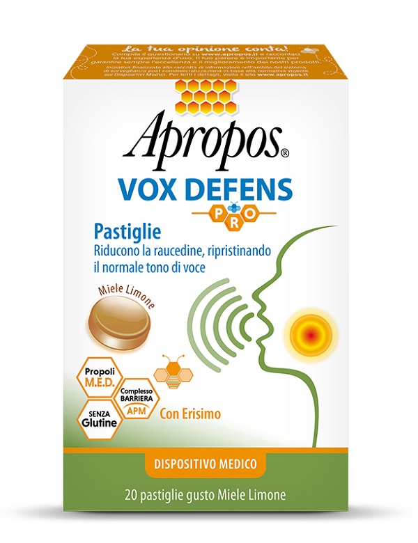 APROPOS VOX DEFENS PRO MIELE LIMONE 20 PASTIGLIE - Farmacia Bartoli