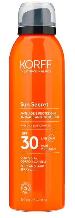 KORFF SUN SECRET OLIO SPRAY CORPO/CAPELLI SPF30 - Farmacia Bartoli