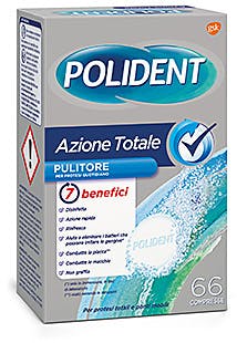 POLIDENT AZIONE TOTALE 66 COMPRESSE PULITORE PER PROTESI QUOTIDIANO - Farmacia Bartoli